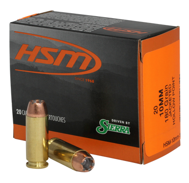 HSM 10MM15N20 Pro Pistol  10mm Auto 180 gr Jacket Hollow Point 20 Rounds