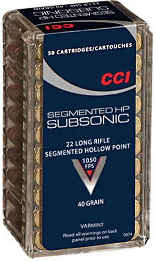 CCI Subsonic 22 Long Rifle Hollow Point 40 Grain 50 Rounds