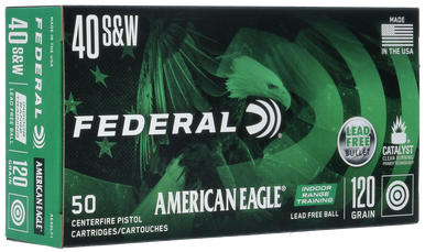 Federal AE40LF1 American Eagle Indoor Range Training 40S&W 120gr Lead Free IRT 50 Rounds