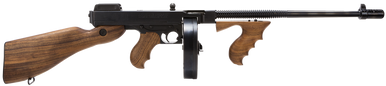 Thompson T1D 1927A-1 Deluxe 45 ACP Caliber with 16.50" Barrel, 10+1 Capacity (Drum), Blued Metal Finish, American Walnut Stock Wood Grip Right Hand