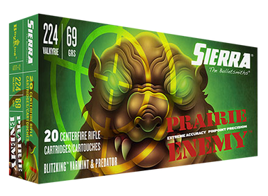 Sierra Prairie Enemy Rifle Ammo 224 Valkyrie 69 gr. BlitzKing