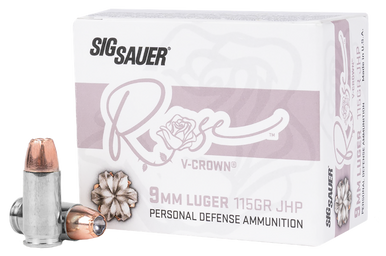 Sig Sauer E9MMA1ROSE20 Rose  9mmLuger 115gr V-Crown Jacketed Hollow Point 20 Rounds