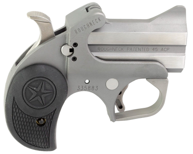 Bond Arms BARN Roughneck  45 ACP 2rd 2.50" Stainless Steel  Double Barrel & Frame, Rebounding Hammer, Blade Front/Fixed Rear Sights, Black Rubber Grip, Manual Safety