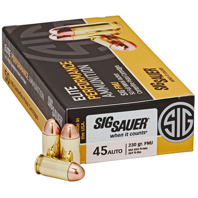 Sig Sauer Elite Ball Performance 45 ACP Full Metal Jacket 230 Grain 50 Rounds