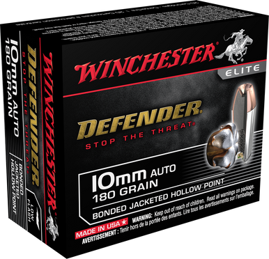 Winchester Defender 10mm Luger Bonded Jacket Hollow Point 180 Grain 20 Rounds