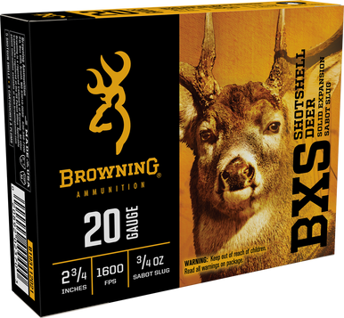 Browning Ammo B193112021 BXS  20Gauge 2.75" 3/4oz Sabot Slug Shot 5 Rounds