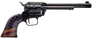 Heritage Rough Rider Revolver  Black  22 LR  65 Barrel  6rd  Gold USA Flag Grips