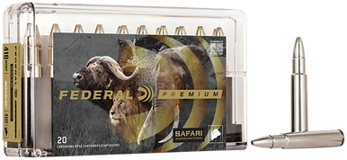 Federal P416T1 Premium Safari Cape-Shok 416Rigby 400gr Trophy Bonded Bear Claw 20 Rounds