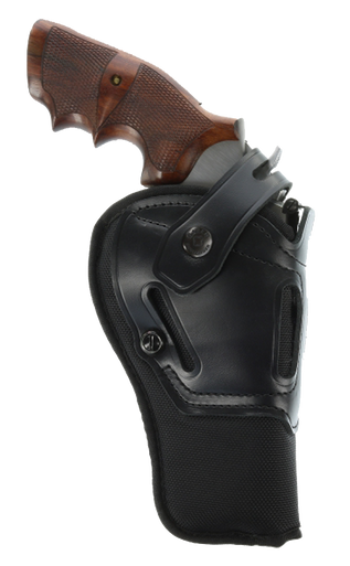 Galco SR46B Switchback  OWB Black Leather Belt Slide Fits Ruger GP100/S&W K Frame Fits 6" Barrel Ambidextrous
