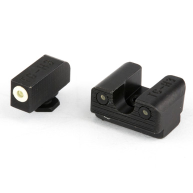 TruGlo TG231G1AW Tritium Pro  White Outline Tritium Front/Green Tritium Rear/Black Nitride Fortress Frame,Compatible w/Glock 42/43/43X/48 Except MOS, Front Post/Rear Dovetail Mount