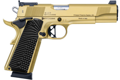 Charles Daly 1911 Empire Grade 45 ACP 5 Inch 8 Rounds Gold PVD G10 Grips