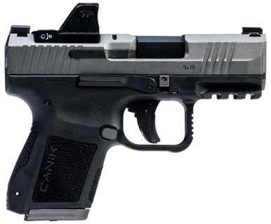 Canik Mete MC9 9mm Luger 3.18" 15+1/Tungsten Cerakote Polymer Frame Optic Ready/Serrated Steel Slide MeCanik M01 Red Dot