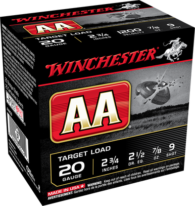 Winchester AA Target Load 20 ga. 2.75 in. 7/8 oz. 9 Shot 25 rd.
