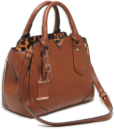 Bulldog BDP024 Satchel Purse w/Holster Chestnut Leather for Small Autos & Revolvers Ambidextrous Hand