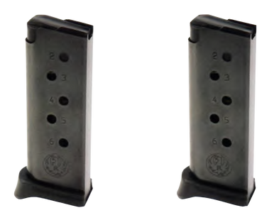 Ruger 90643 LCP Value Pack 6rd 380 ACP Blued Steel Magazine 2 Per Pack
