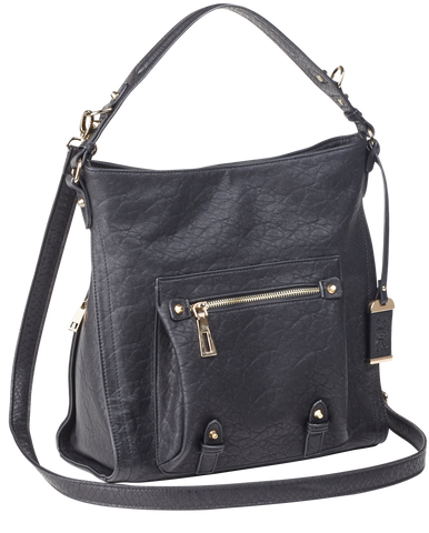 Bulldog BDP053 Hobo Purse w/Holster Black Leather Most Sm Pistols & Revolvers Right Hand