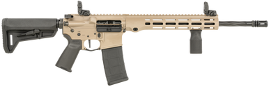 Maxim Defense MXM49735 MD15 L 5.56x45mm NATO 30+1 16" Fluted Barrel, FDE Rec/M-LOK Handguard, Black Magpul Furniture, SL-K Stock, MBUS Sights, Blackout Defense Flat Trigger