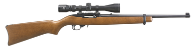 Ruger 10/22 Carbine 22 LR 18.50" 10rd Satin Black Hardwood Stock Cross-Bolt Manual Safety Includes Viridian EON 3-9x40mm Scope