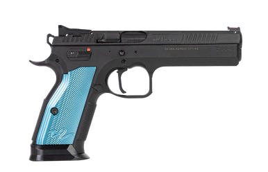 CZ TS 2 Pistol - Black | 9mm | 5.28" Barrel | 20rd | Blue Grips