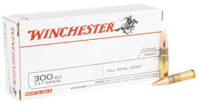 Winchester USA Rifle Ammo 300 Blackout 147 gr. FMJOT 20 rd.