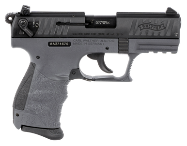 Walther Arms 5120365 P22 CA Compliant 22 LR 342 101 Tungsten Gray Polymer Frame Black Steel Slide Black Polymer Grip