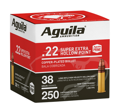 Aguila Ammunition .22 Super Extra Copper Plated Hollow Point 38 Grain 250 Rounds - 1B221103
