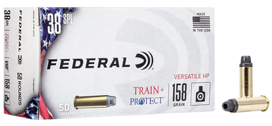 Federal Train + Protect Pistol Ammo 38 Spcl. 158 gr. VHP 50 rd.