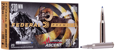 Federal Premium Rifle Ammo 270 Win. 136 gr. Terminal Ascent 20 rd.