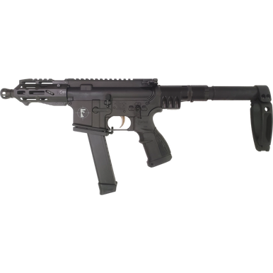 Fostech Wolf Tech-15 Pistol - Black | 9mm| 4.5" Barrel | 4" Mach-2 Rail | Deadfoot Arms Folding Brace W/ Tailhook | Installed Echo-II Trigger