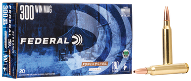 Federal Power-Shok Copper 300 Winchester Magnum Copper Hollow Point 180 Grain 20 Rounds