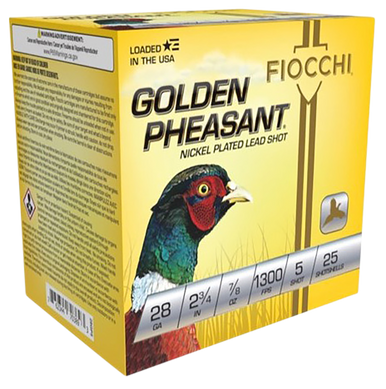 Fiocchi Golden Pheasant Shotgun Loads 28 ga. 2.75 in. 7/8 oz. 5 Shot 25 rd.