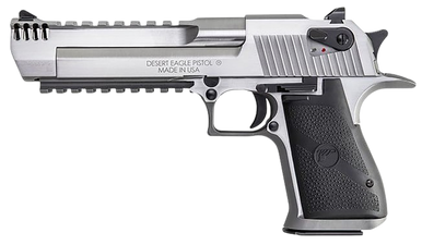 Magnum Research DE357SRMB Desert Eagle Mark XIX 357 Mag 9+1 6" Stainless Steel Barrel, Stainless Steel Serrated Slide, Stainless Steel Frame w/Beavertail & Picatinny Rail, Weaver Top Mount