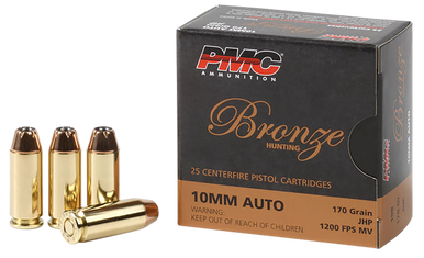 PMC Bronze 10mm Handgun Ammo Jacketed Hollow Point 170 Grain 25 Rounds