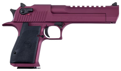 Magnum Research DE44BKC Desert Eagle Black Cherry 44 Mag 7+1 6" Black Barrel, Metallic Black  Cherry Cerakote Serrated Slide, Aluminum Frame w/Picatinny Rail & Beavertail Black Rubber Grips