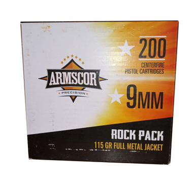 Armscor 9mm Pistol Ammo Full Metal Jacket 115 Grain 1000 Rounds