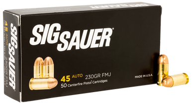 Sig Sauer E45BA350 Elite Ball  45ACP 230gr Full Metal Jacket 50 Rounds