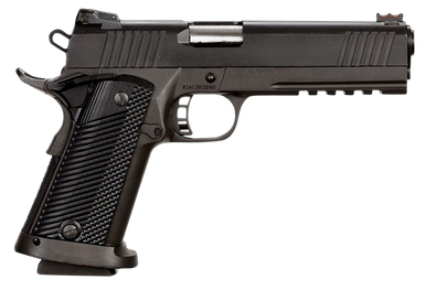 Rock Island 51679 Tac Ultra FSHC 9mm Luger Caliber with 5" Barrel, 17+1 Capacity, Overall Black Parkerized Finish Steel, Picatinny Rail/Beavertail Frame, Serrated Slide & Black G10 Grip