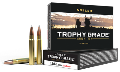 Nosler 48634 Trophy Grade  9.3mmx62Mauser 250gr Nosler AccuBond 20 Rounds