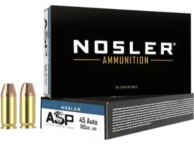 Nosler Match Grade Handgun Ammunition 45 ACP 185 gr. CC HPBT 50 rd.