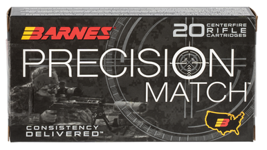 Barnes Bullets Precision Match 6mm Creedmoor Open Tip Match Boat Tail 112 Grain 20 Rounds - 30814