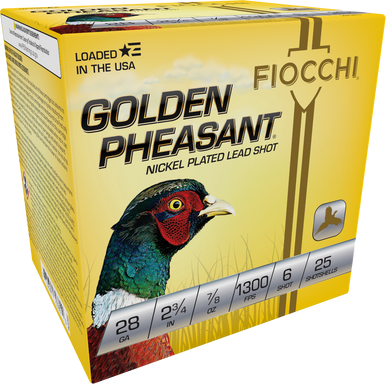 Fiocchi Golden Pheasant Shotgun Loads 28 ga. 2.75 in. 7/8 oz. 6 Shot 25 rd.