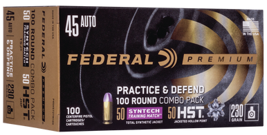 Federal Practice & Defend 45 ACP HST Syntech 230 Grain 100 Rounds