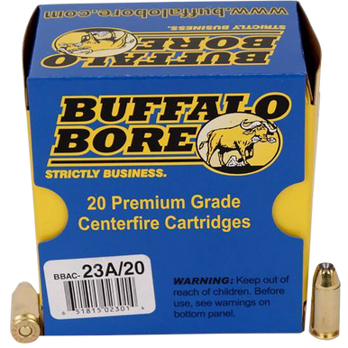 Buffalo Bore Ammunition 23A20 Heavy Strictly Business 40S&W +P 155gr Jacket Hollow Point 20 Rounds