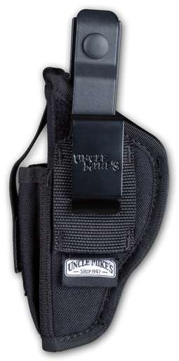 Uncle Mike's 70360 Sidekick Hip Holster IWB/OWB Size 36 Black Kodra Nylon Belt Clip Fits Sm Frame 5/6 Rd Revolver w/Hammer Spur Fits 2.75-4" Barrel Ambidextrous