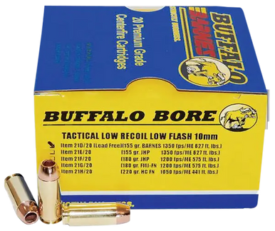 Buffalo Bore Ammunition 21D20 Buffalo-Barnes Strictly Business 10mmAuto 155gr Barnes TAC-XP Lead Free 20 Rounds