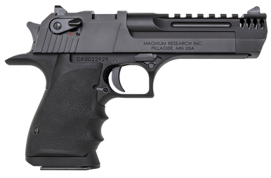 Magnum Research DE445IMB Desert Eagle L5 44 Rem Mag 5" with Muzzle Brake 8+1 Black Hardcoat Anodized Aluminum Frame Black Carbon Steel Slide Black Hogue Wraparound Grip