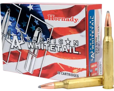 Hornady American Whitetail Rifle Ammo 270 Win 130 gr. InterLock BT Spire Point 20 rd.