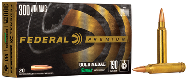 Federal Gold Medal 300 Winchester Magnum Boat Tail Hollow Point 190 Grain 20 Rounds