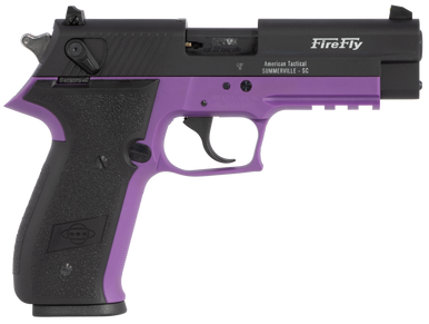 GSG GERG2210FFL FireFly  22 LR 10+1 4" Black Serrated Slide, Purple Zinc Alloy w/Accessory Rail Frame, Black Polymer Grip