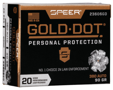 Speer Gold Dot Handgun Ammo 380 ACP 90 gr. HP 20 rd.